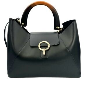 🖤❤️CLAUDIA FIRENZE (NWT) BEAUTIFUL GENUINE LEATHER BLACK ISADORA TOTE🖤❤️